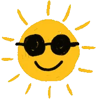 Habit sticker, sun with sunglasses